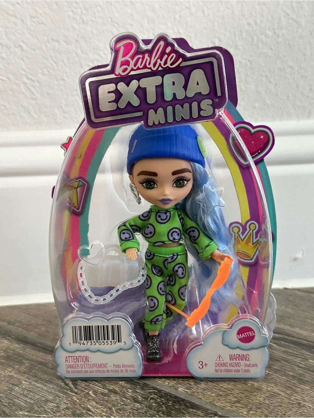 Barbie Extra Mini Doll Emoji Printed Fashion with stand and accessories